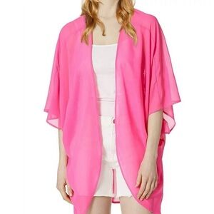 kimono, sheer chiffon, hot pink